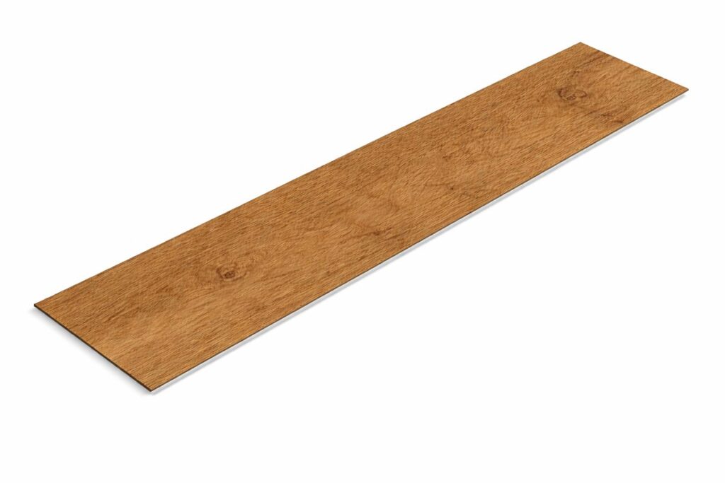 Sol SPC bâton rompu chêne Oak effet bois 640×128 mm — carrelage HF Concept Lyon Saint-Priest