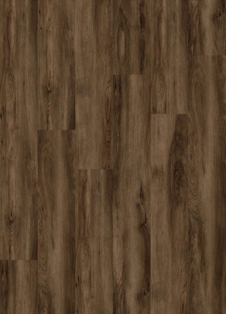 Sol SPC lame droite noyer Nogal effet bois 1220×181 mm — carrelage HF Concept Lyon Saint-Priest