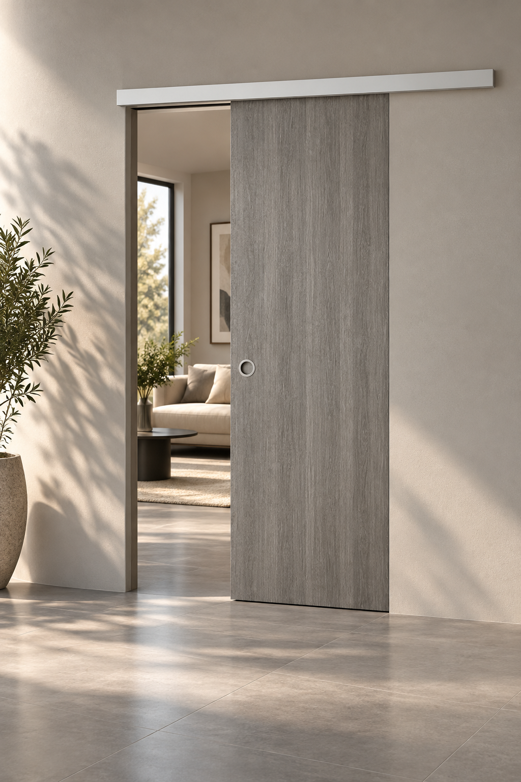 Porte 83 cm Gris foncé galandage