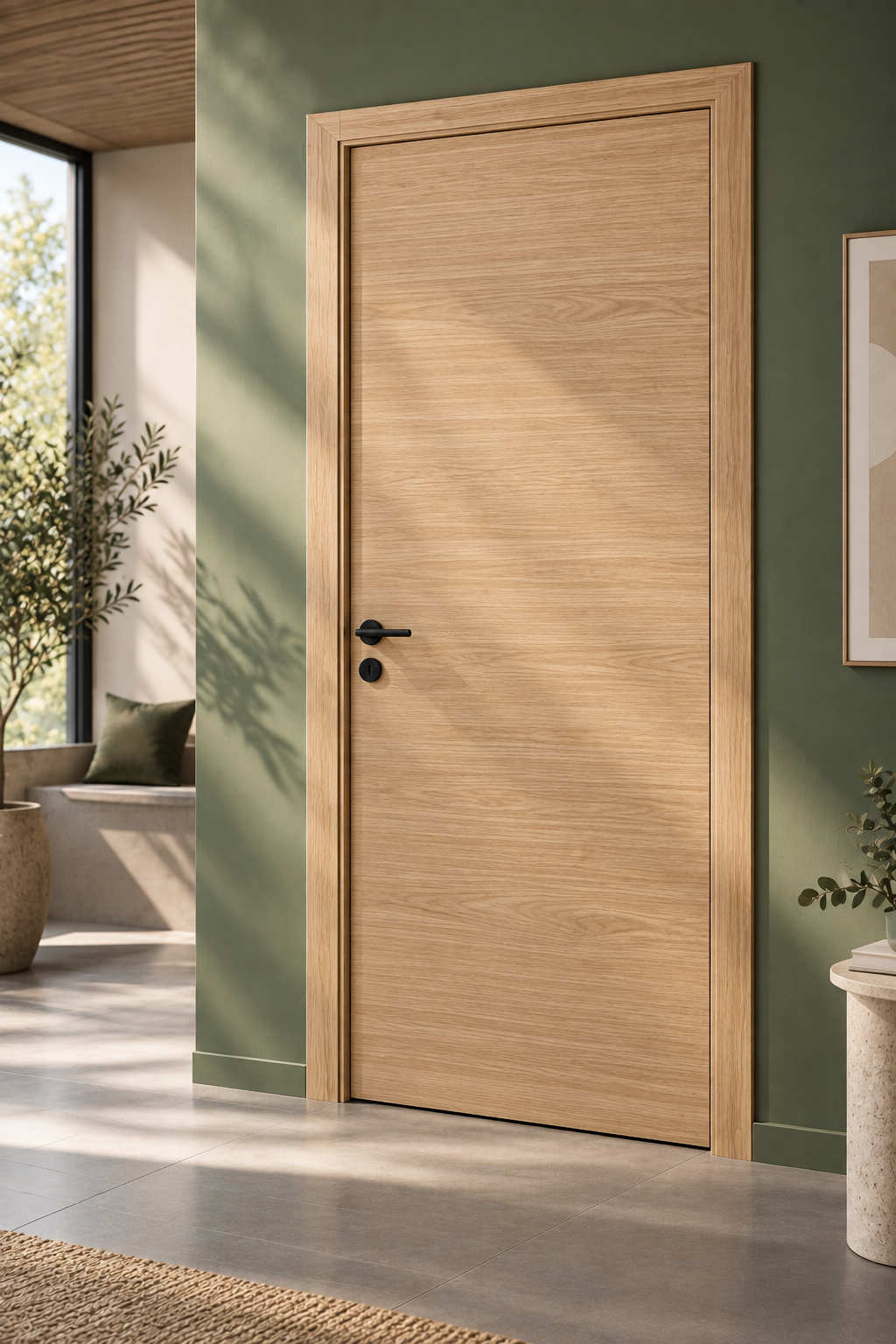 Porte 83 cm Chêne naturel battant